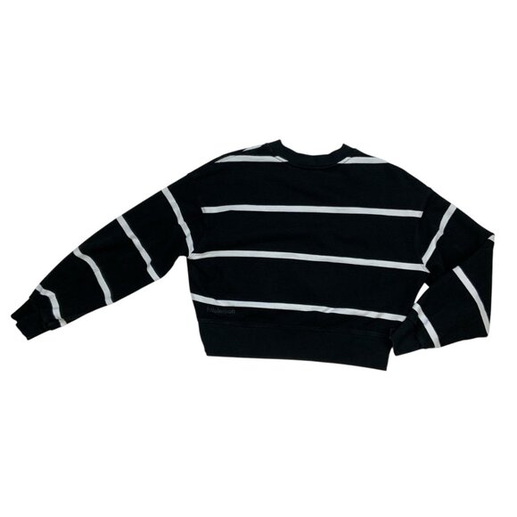 Lululemon Perfectly Oversized Cropped Crew Sweatshirt 0 Boundless Stripe Black - Picture 12 of 13
